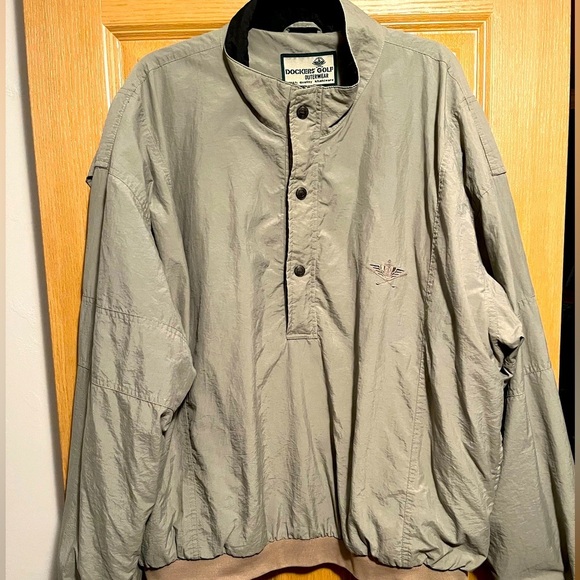 Vintage Dockers Tan Bomber Half Zip Golf Jacket - Picture 1 of 14